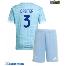 Camisa de Futebol Juventus Gleison Bremer #3 Equipamento Secundário Infantil 2025-26 Manga Curta (+ Calças curtas)